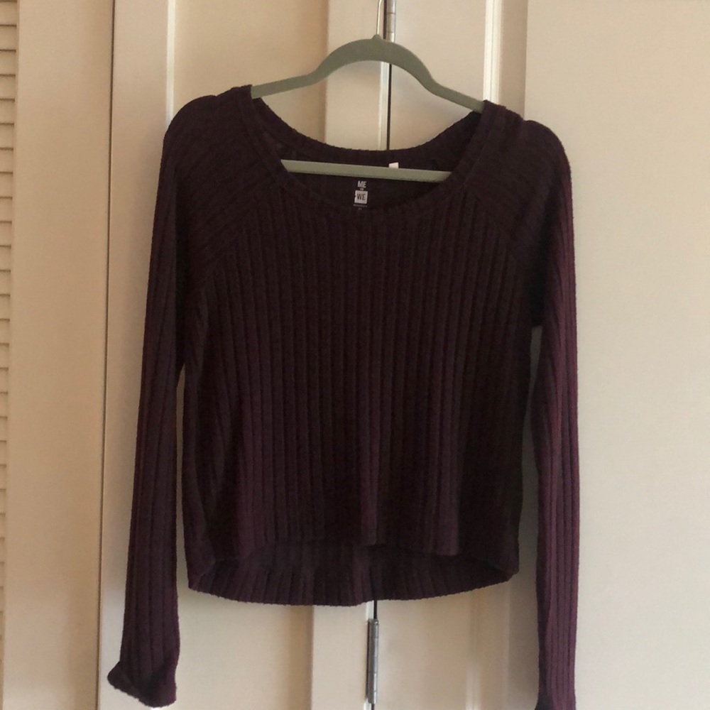 PACsun purple cropped long sleeve sweater top
